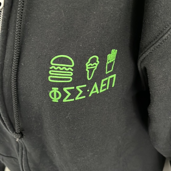 AEFRYSIG soroity greek life zippered sweatshirt Gildan Sz medium hoodie - Picture 4 of 6